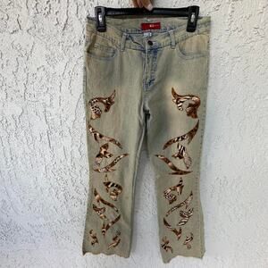 Y2k cheetah zebra print pants